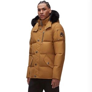 Moose Knuckles Tan Hooded Puffer Jacket